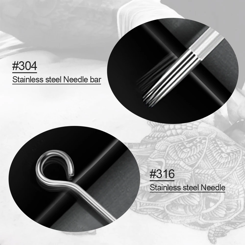 EMALLA 50 шт. Одноразовые Иглы для тату машинок Смешанные 10 Размеры 3RL 5RL 7RL 9RL 3RS 5RS 7RS 9RS