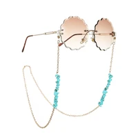 1 pc new natural turquoise eyeglass chain gold glasses lanyard sunglass neck strap holder anti loss eyewear retainer accessories
