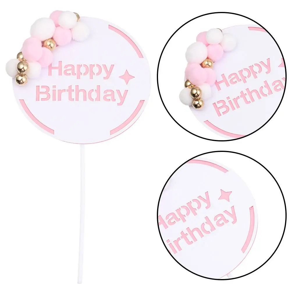 

Candy Color Paper Party Supplies Balloons Cake Insert Cake Decoration Hair Balls Cake Topper Cupcake Topper