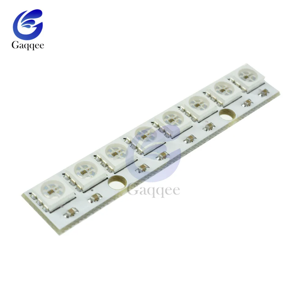 8 Bits white 12 16 24 40 60 64 бит WS2812 модуль 5050 RGB светодиодный полноцветный Встроенный светодиодный светильник-кольцо с интегрированными драйверами для Arduino - Цвет: 8 Bits white