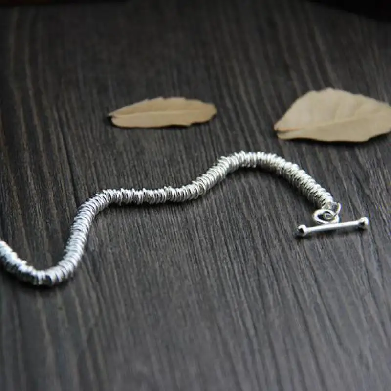 Настоящее чистое серебро 925 пробы браслет ручной работы для женщин винтажный