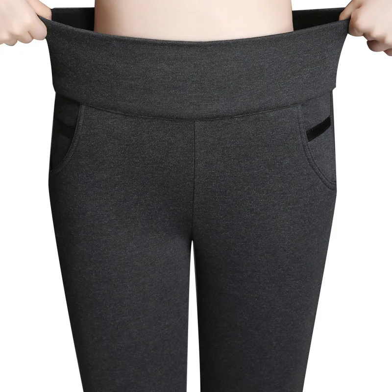 

Женские сапоги с бархатом Теплые плотные леггинсы с завышенной талией брюки осень-зима повседневные штаны размера плюс