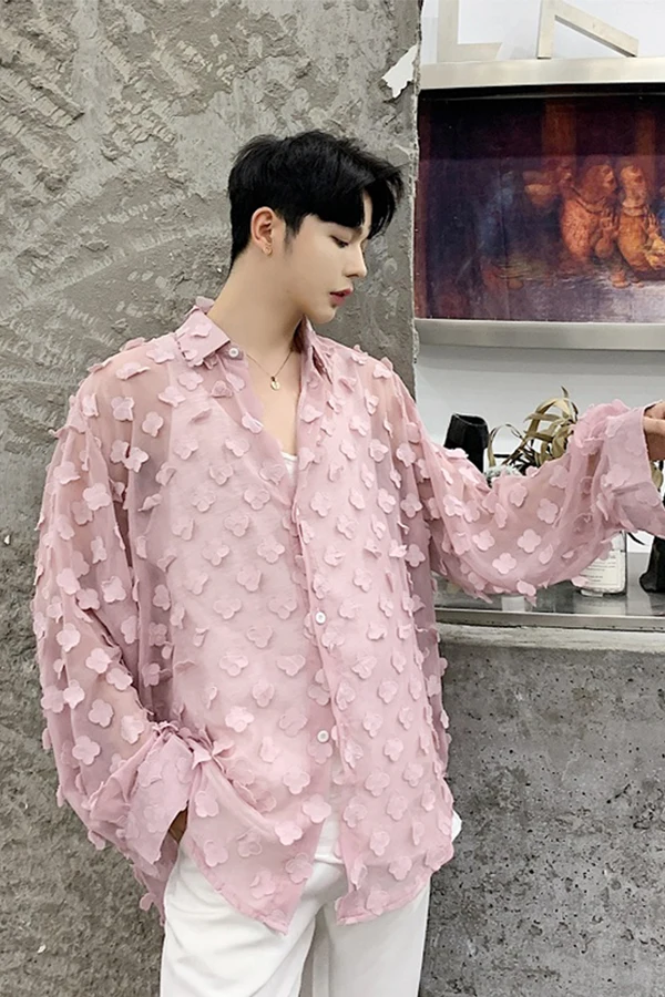 Блуза модная мужская повседневная свободная плюс размер Печатный перспективный