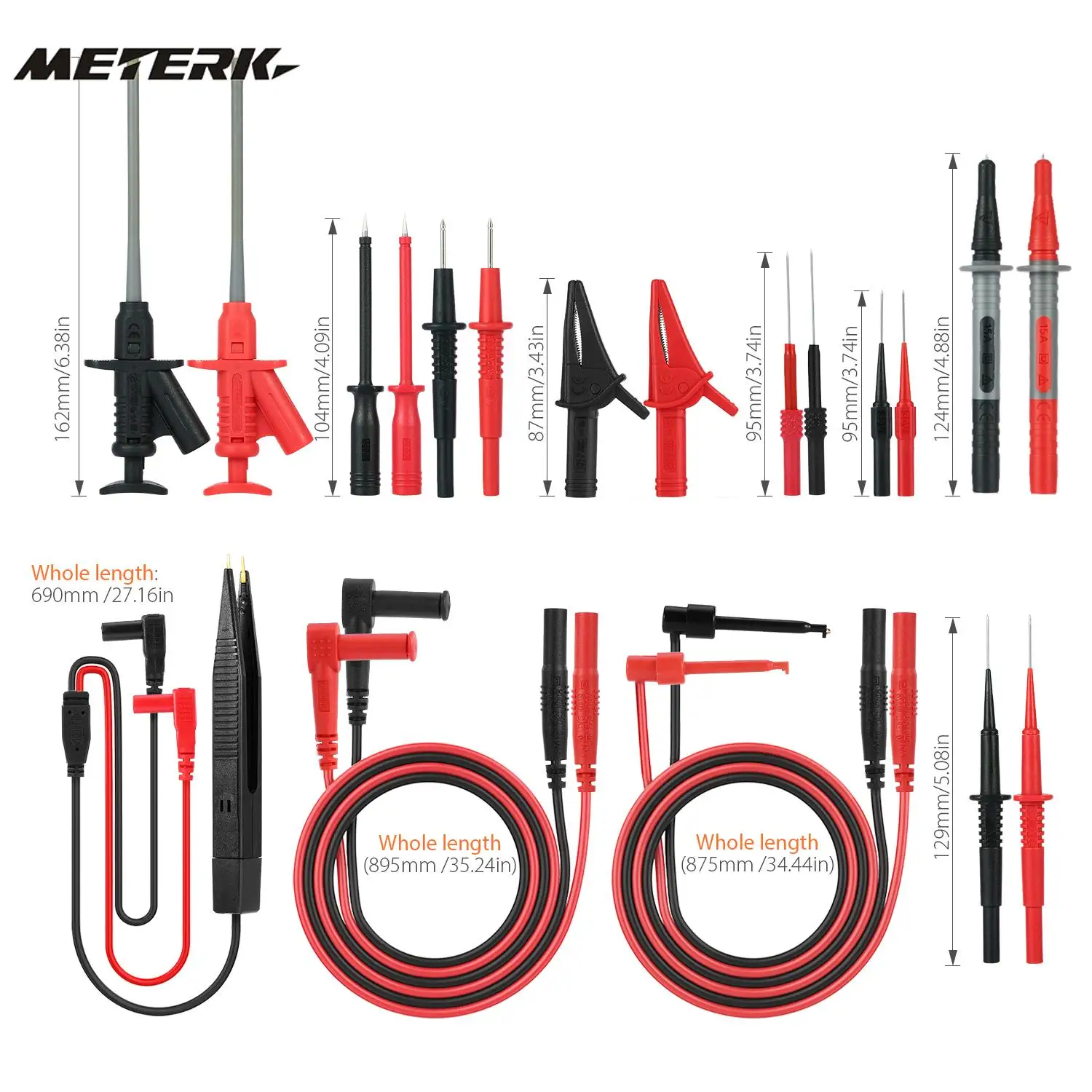 

Meterk MK29 Electronic Test Lead Kits For Digital Multimeter tester with Alligator Clips Replaceable Probes Tips Test Lead Kit