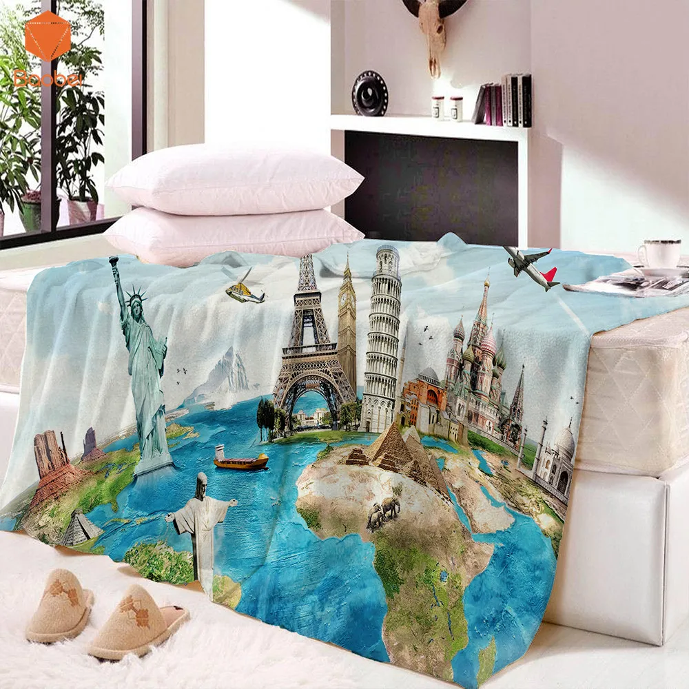 

Супермягкое плотное одеяло Blue Earth building с принтом, пляжное полотенце для детей и взрослых, одеяло, простыня для путешествий