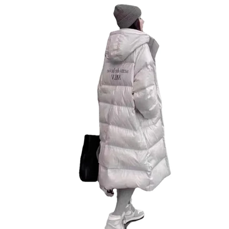 

Women's Short 2021 Winter over-the-Knee White Duck down Long Thickened Korean Style Couple Coat