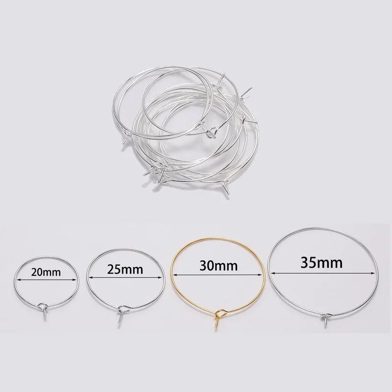 

20Pcs Circle Earwire Hoops Earrings Jewelry Findings Wires Hoops Earrings Silver Plated DIY Jewelry Making Supplies Accessories