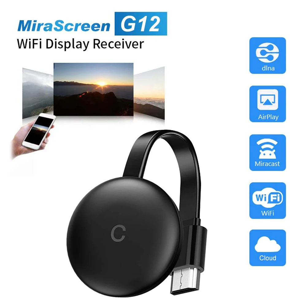

G12 4K HDMI-compatible Wireless Display Dongle WiFi Display Receiver for TV Projector Support HDTV Display Dongle TV Stick