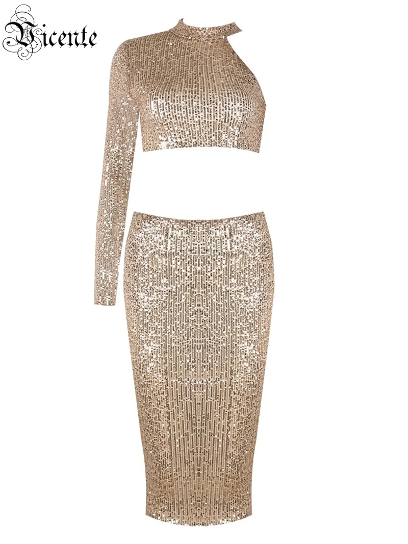 VC бесплатная доставка хит 2019 золотой комплект из двух предметов сексуальный