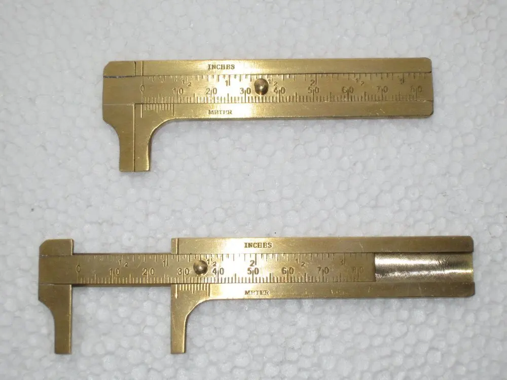

free ship 2pcs/lot Brass Caliper 80MM double scale Slide Caliper Rule Vernier Calipers Brass Gauge ruler jewelry making tool