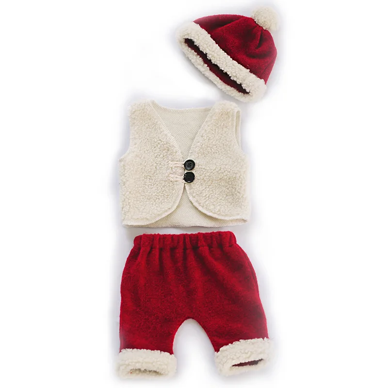 

New Year Christmas Lace Strapless Romper Wine Red Skirt Costume Clothes Baby Photograph Newborn Photography Props