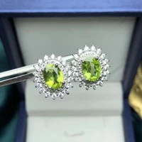 925 sterling silver 6x8mm peridot earrings peridot green earrings august birthstone gift giving