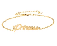 princess name bracelet women girl jewelry stainless steel gold plated nameplate pendant femme mother girlfriend best gift