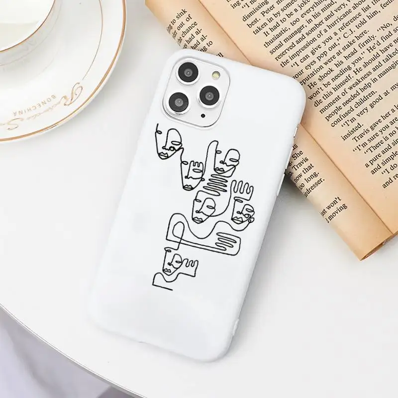

Funny Face Abstract Cartoon Phone Case Candy Color for iPhone 6 6S 7 8 11 12 XS X SE 2020 XR mini pro Plus MAX funda