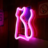 usb battery light holiday decor neon night light cat shaped led lamp for bedroom decoration wedding party decor gift