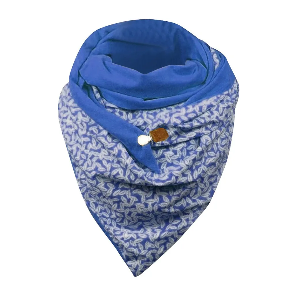 Модные женские шарфы однотонные с принтом в горошек на пуговицах мягкие запахом