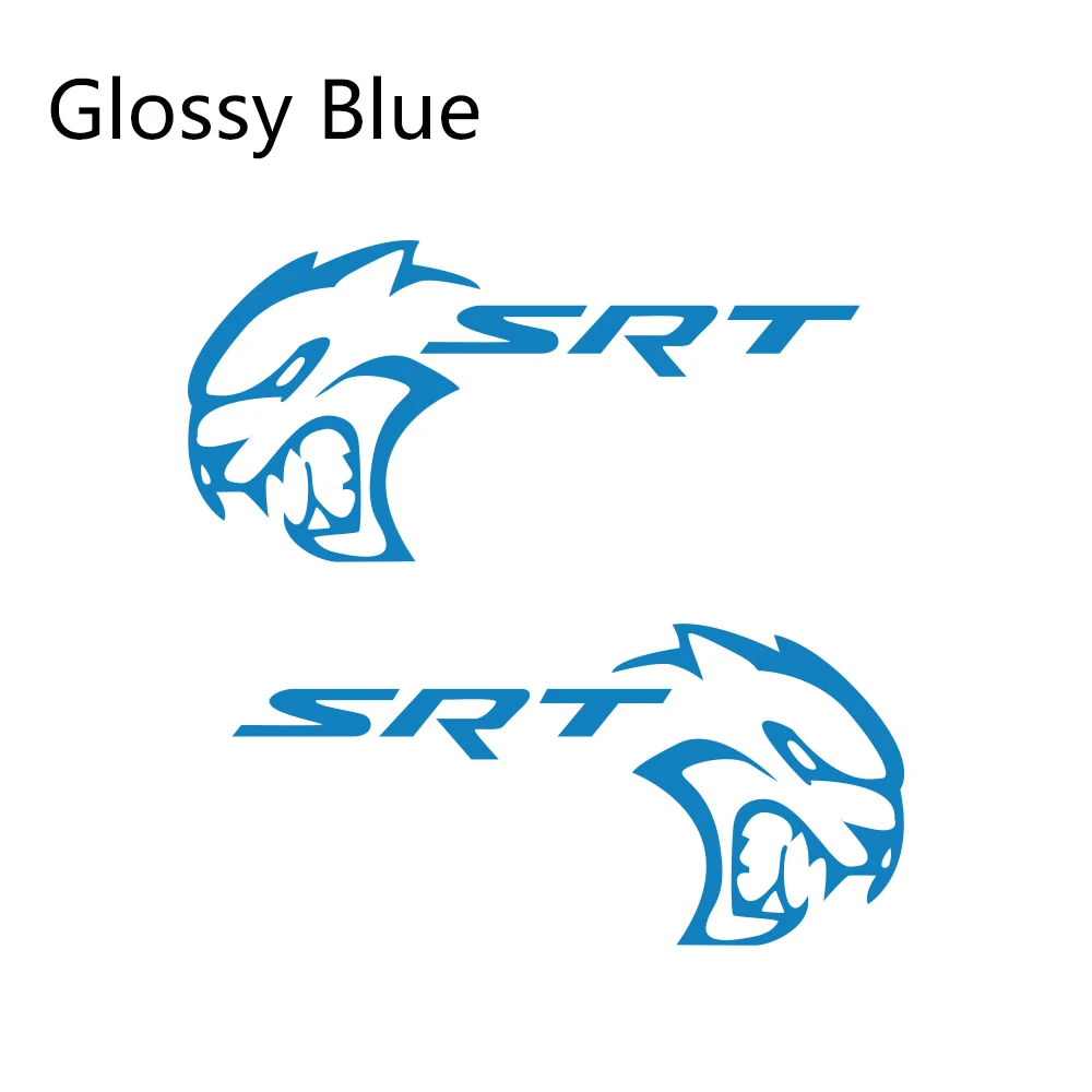 Glossy Blue 2 шт. наклейки для боковой двери автомобиля для Dodge Mopar Challenger Srt DIY Авто Виниловая пленка наклейки для стайлинга автомобиля аксессуары для тюнинга автомобиля - Название цвета: Glossy Blue