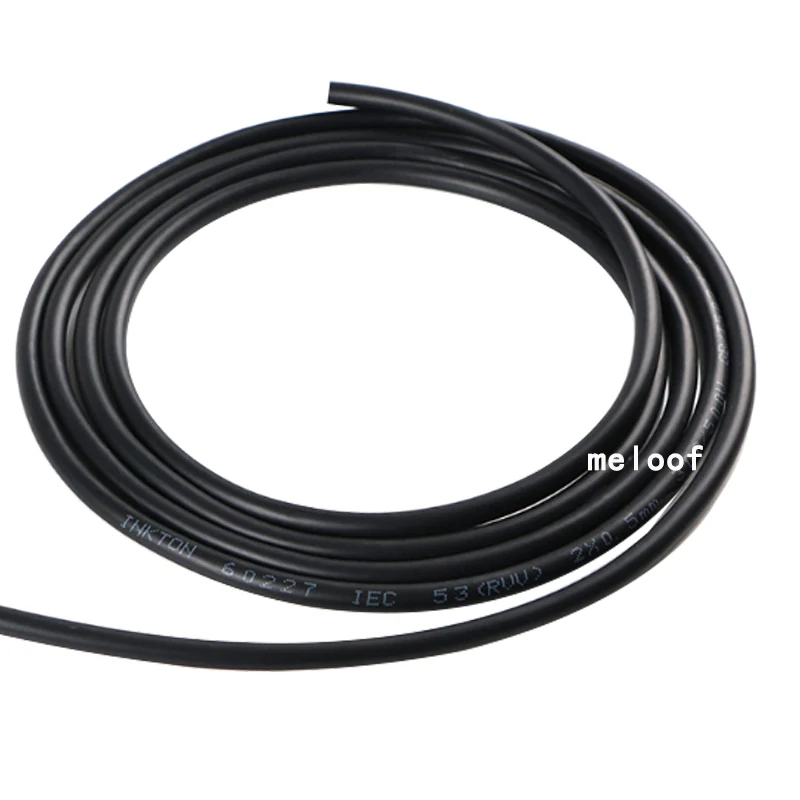 Электрический кабель 10 м 17 AWG 1MM2 RVV 2/3 медный провод проводник черный 18 0 75 mm2 20 0.5MM2