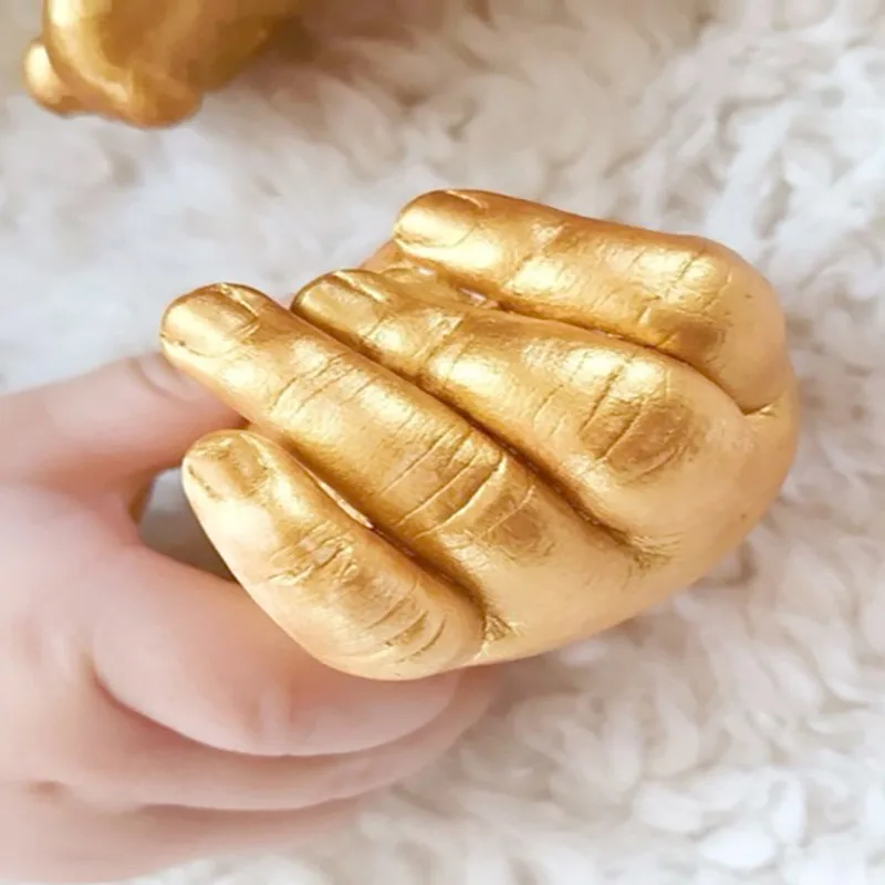3D baby hand and foot print mud clone powder newborn gypsum souvenir production material | Дом и сад