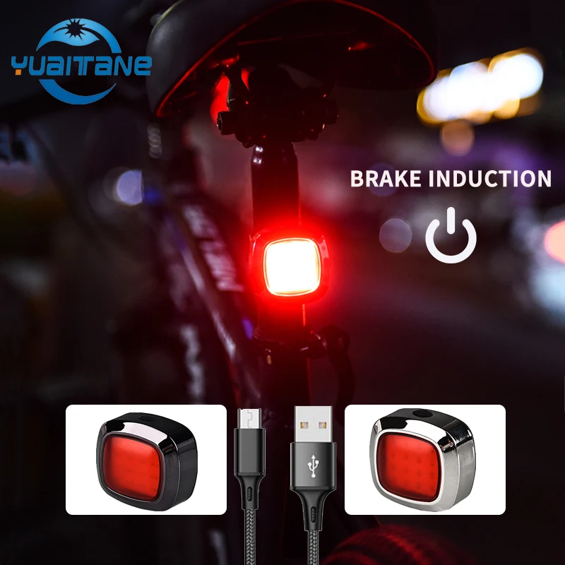 

Mini LED Bicycle Light Safety Induction Warning Rear Waterproof Bike Mountain USB Rechargable Sensing Taillight With 16*COB Lamp