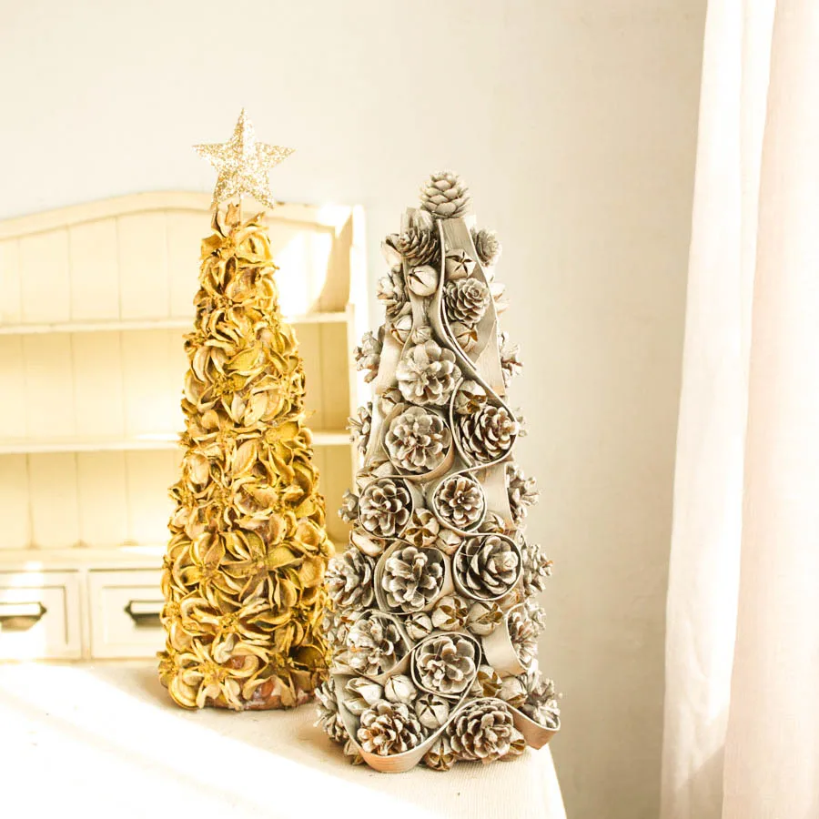 Сосновые шишки Рождественские украшения для дома Navidad 2019 серебряное золото