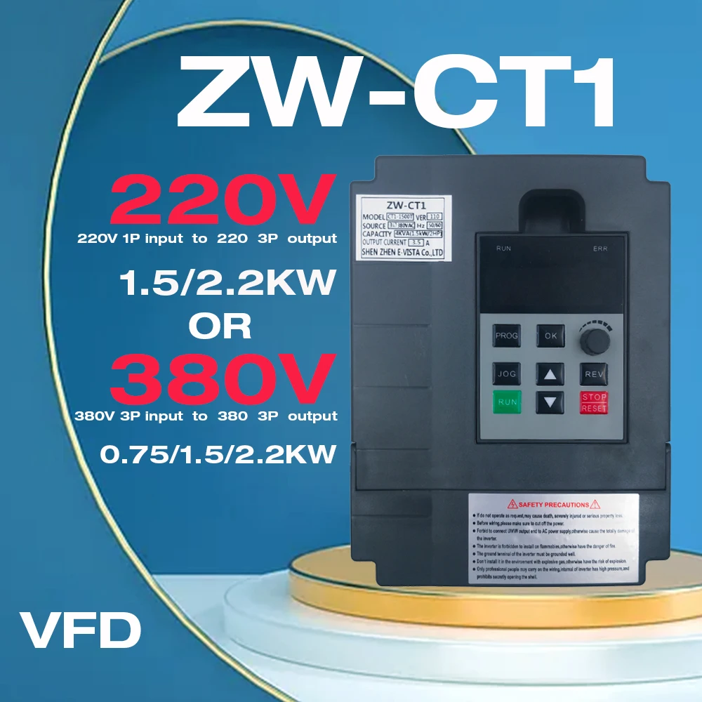 Angisy VFD 1.5KW/2.2KW Frequency Inverter ZW-CT1 3P 220V or 380V Output Converter Variable Drive | Обустройство дома
