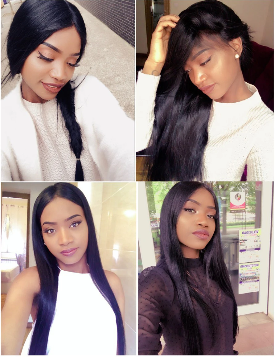 

Glueless Preplucked Black Silky Straight 26 Inch Synthetic Lace Front Wig For Fashion Women With Babyhair Daily/Party Deep Part