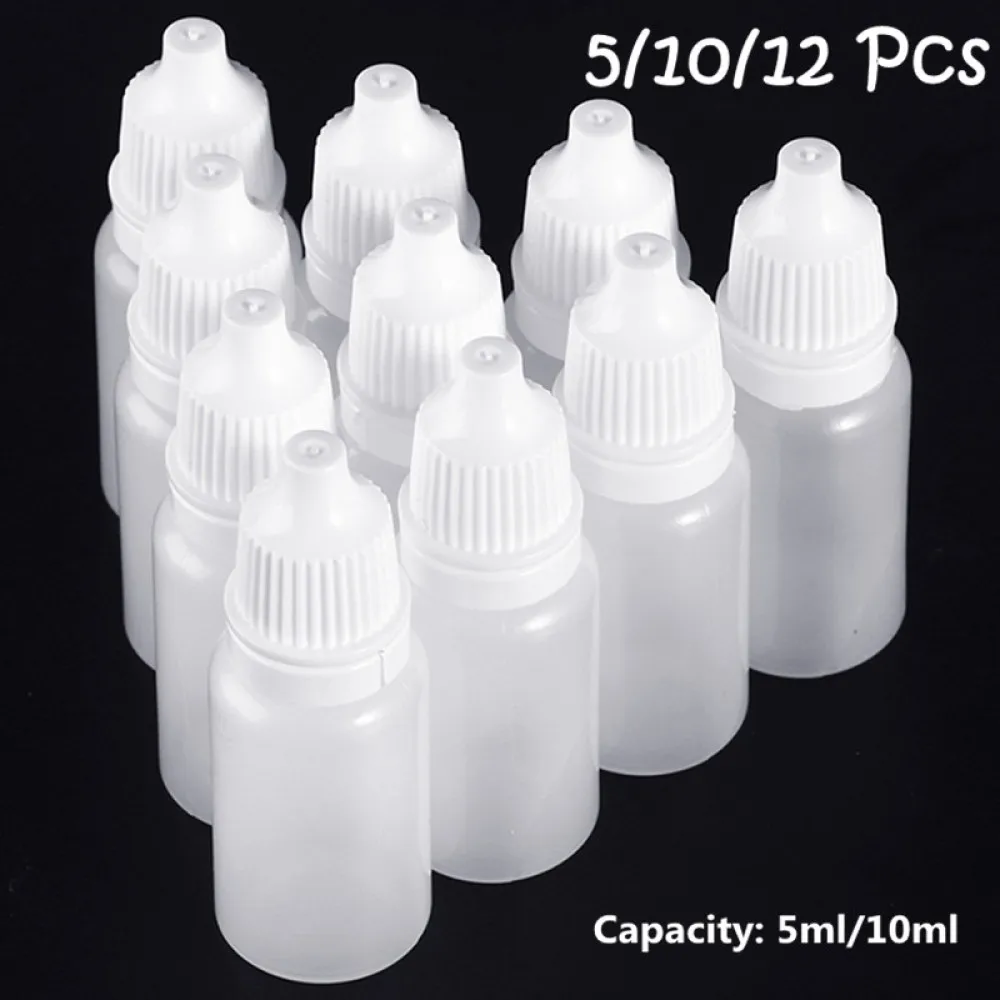 

5Pcs 10ml Empty Squeezable Dropper Bottles Eye Liquid Dropper Dropping Bottles