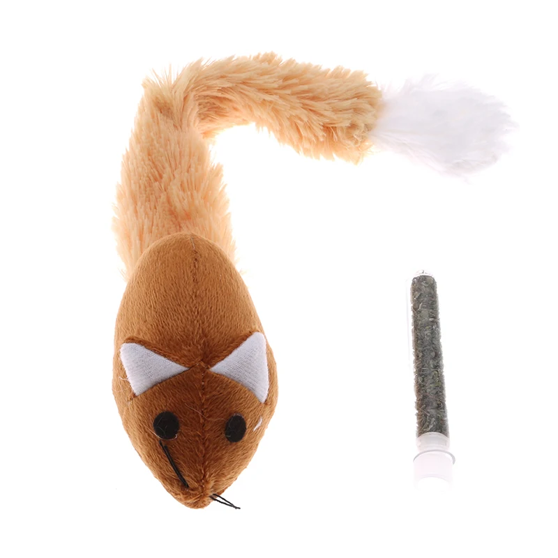 1 шт. длинный хвост мышь милый плюшевый Кот чашка игрушки забавные для животных