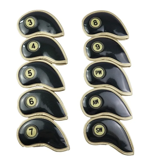 10pcs cryslal NRC железные головные уборы для гольфа, изысканные полиуретановые толстые чехлы из искусственной кожи для клюшек для гольфа, железные головные уборы, аксессуары - Цвет: 10pcs cryslal