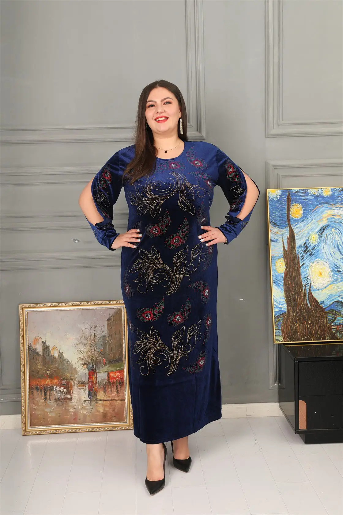 

Clothes for women African dresses for women Muslim Kaftan Shiny velvet Summer Plus size Dress vestidos de fiesta Evening dresses