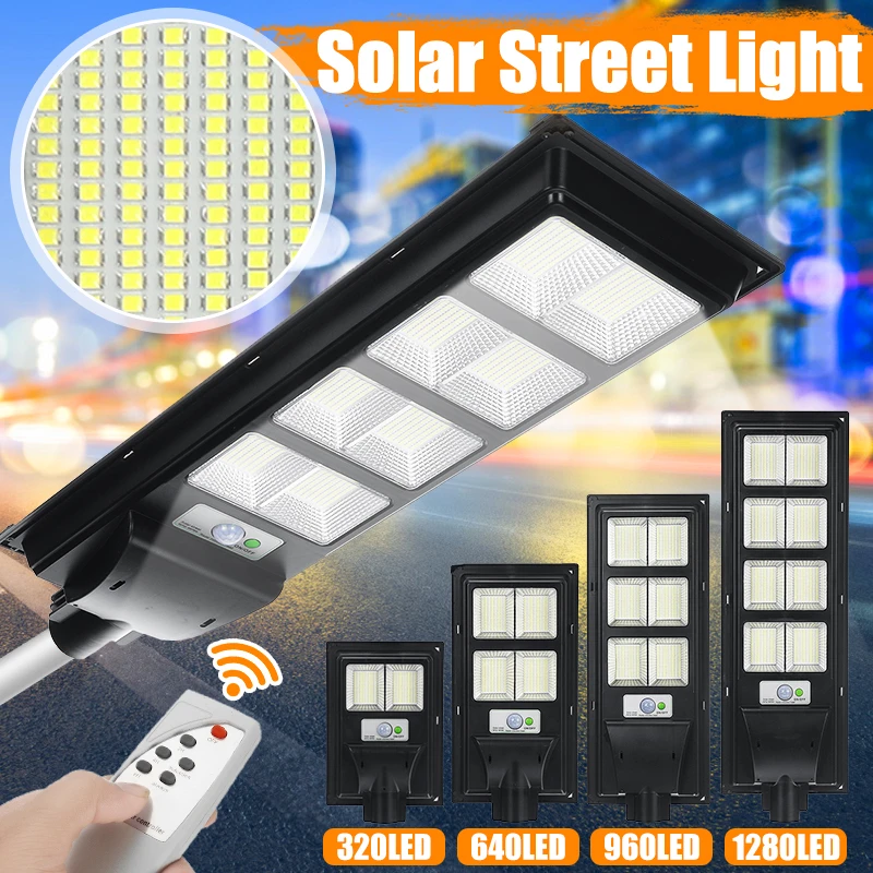 400W/800W/1200W/1600W IP65 LED Solar Lamp Street Light Super Bright Radar PIR Motion Sensor Outdoor Garden Security Wall Lamp