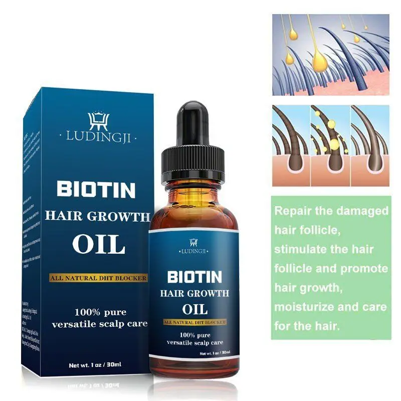 Biotin жидкость для быстрого роста волос витамин B7 лечение выпадения Здоровый