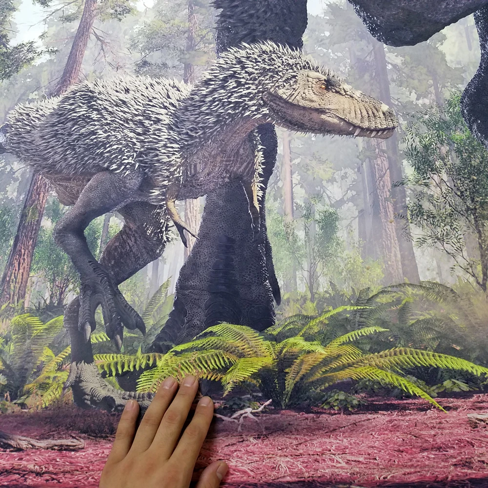 3D фон для студийной фотосъемки с изображением динозавра Юрского периода на день