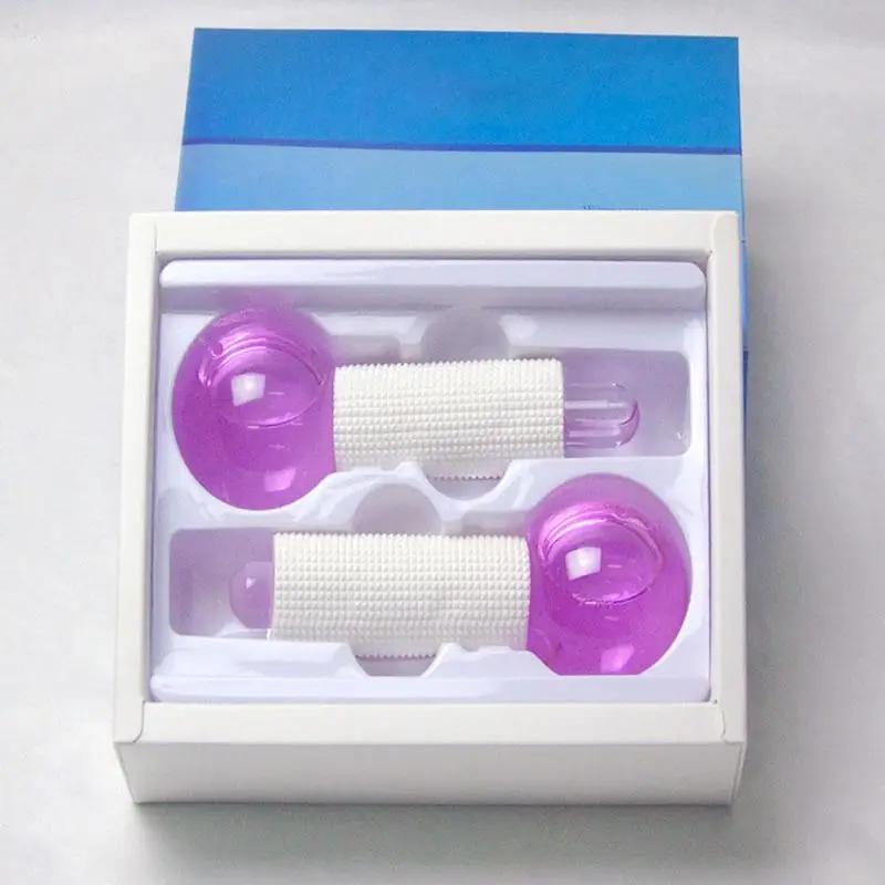 

2pcs/pack Massage Globes Ice Ball Energy Beauty Crystal Glass Ball Cooling Ice Globes Water Wave For Face Remover