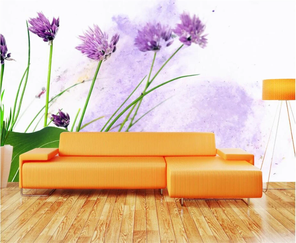 Большие пользовательские обои beibehang красивые свежие зеленые листья акварельные