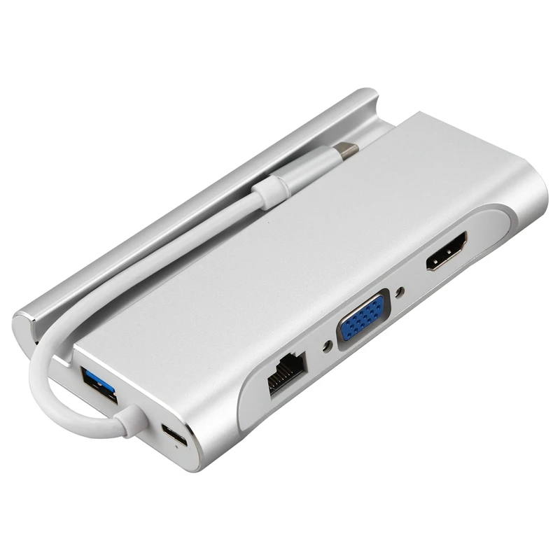 Адаптер конвертер с разъемом Type C Thunderbolt 3 to Lan HDMI USB3.0 VGA для зарядки Samsung S8 Huawei P20 Mate