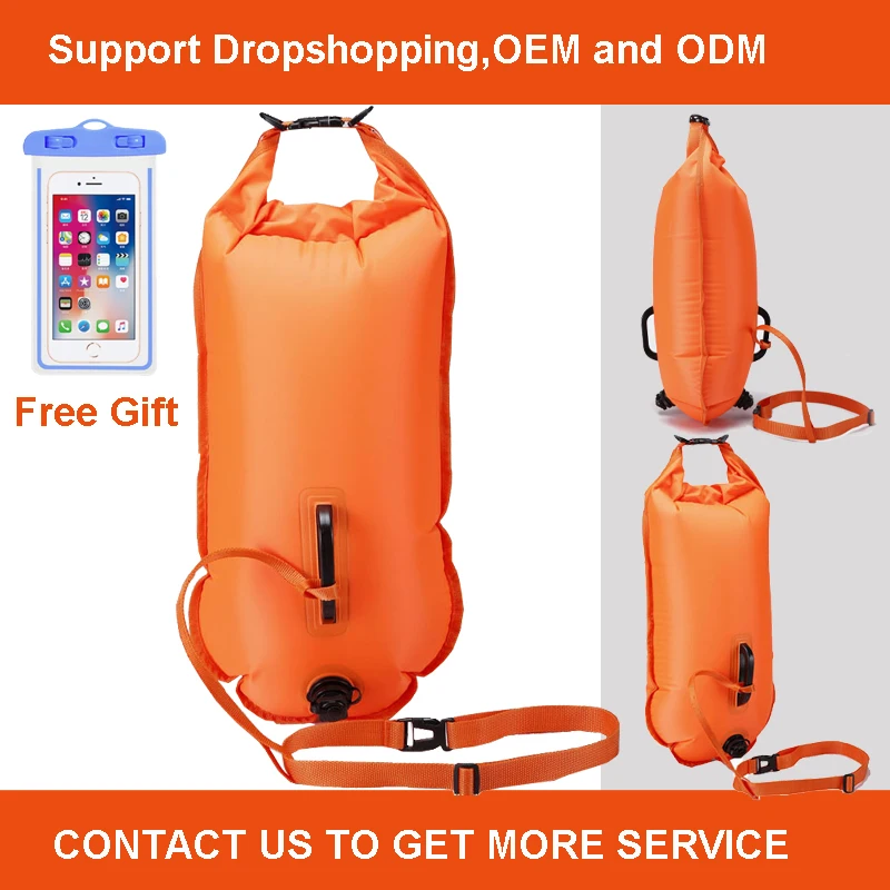

Swimming Buoy with Waterproof Phone Case Swimming Bag Life Bag Tow Floating Dry Bag Swimming Diving Safety Signal Inflate Ring