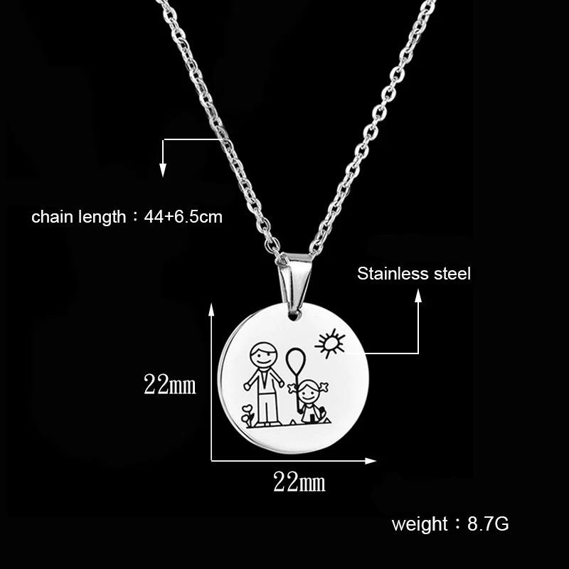 Прекрасный 316L нержавеющая сталь семейное ожерелье и кулон для мамы папы сына