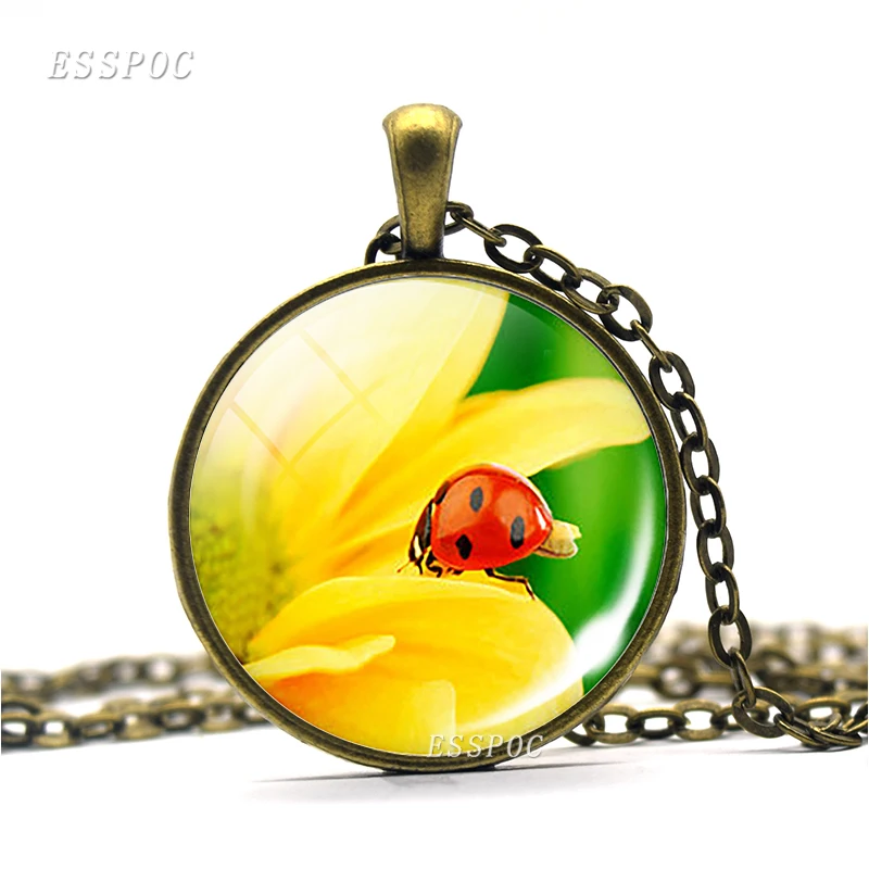 Ladybug Pendant Flowers Necklace Jewelry Gift For Christmas Birthday Wedding Graduation | Украшения и аксессуары
