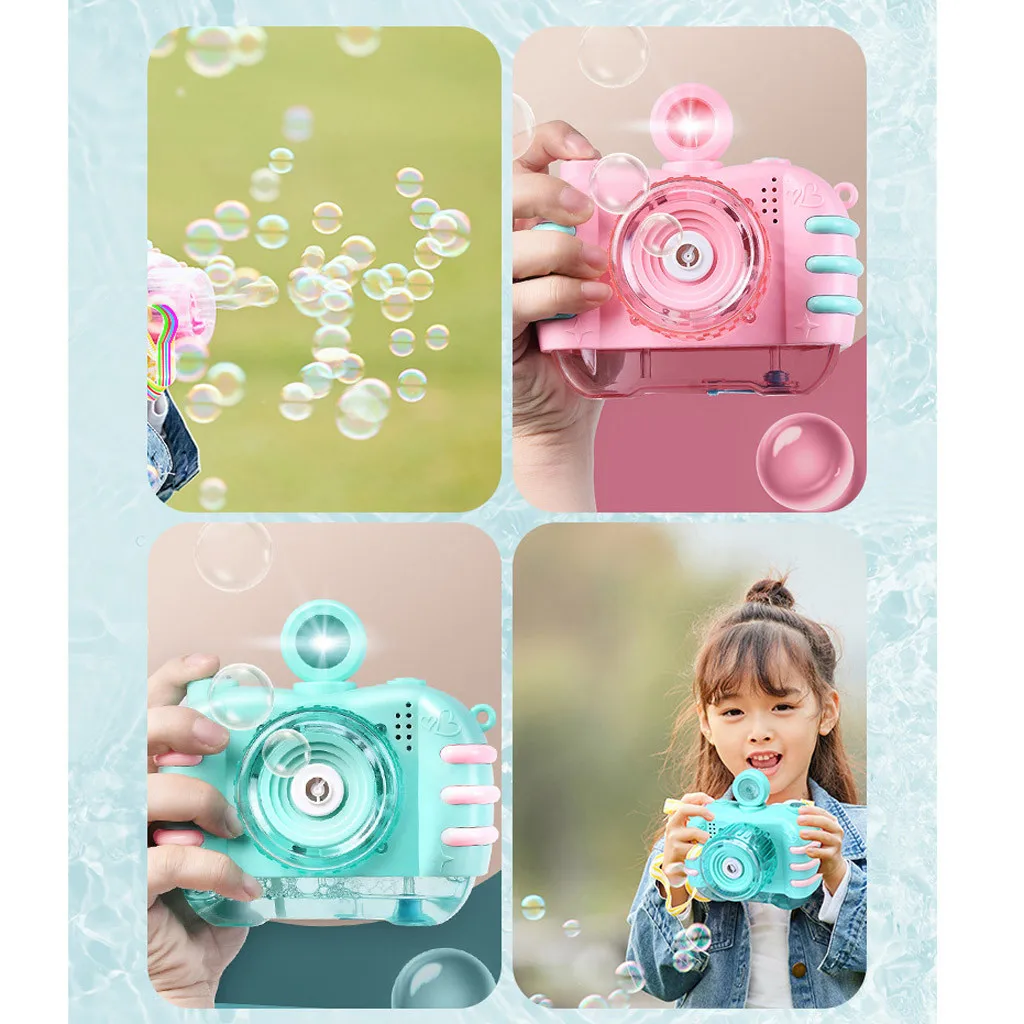 

Bubble Camera Toys with Bottle Blowing Bubbles with Light Music Electric Bubble Gun Toy for Childrens Kids Toys Gifts