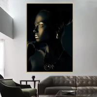 black woman with perfect skin and diamond jewelry oil painting on canvas posters and prints wall art pictures for room decor