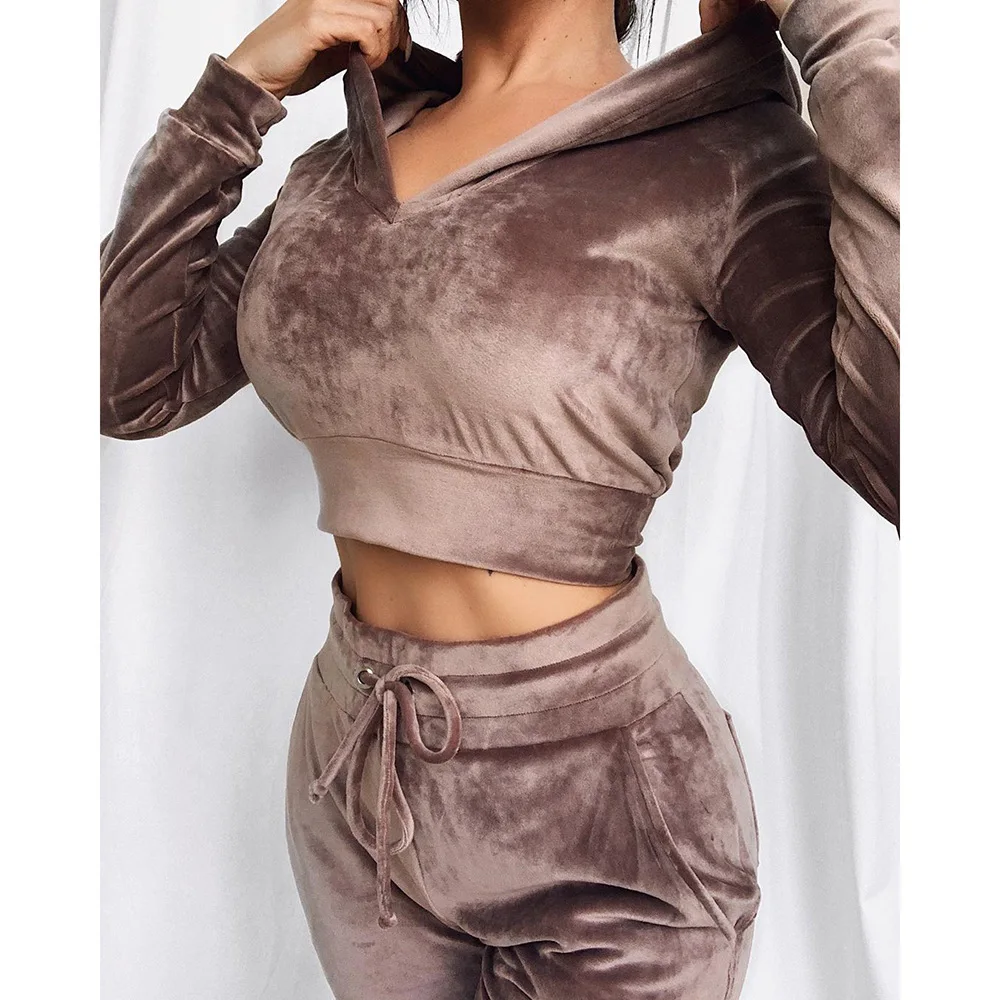 Новый стиль Mirco бархатный модный спортивный костюм для отдыха женская