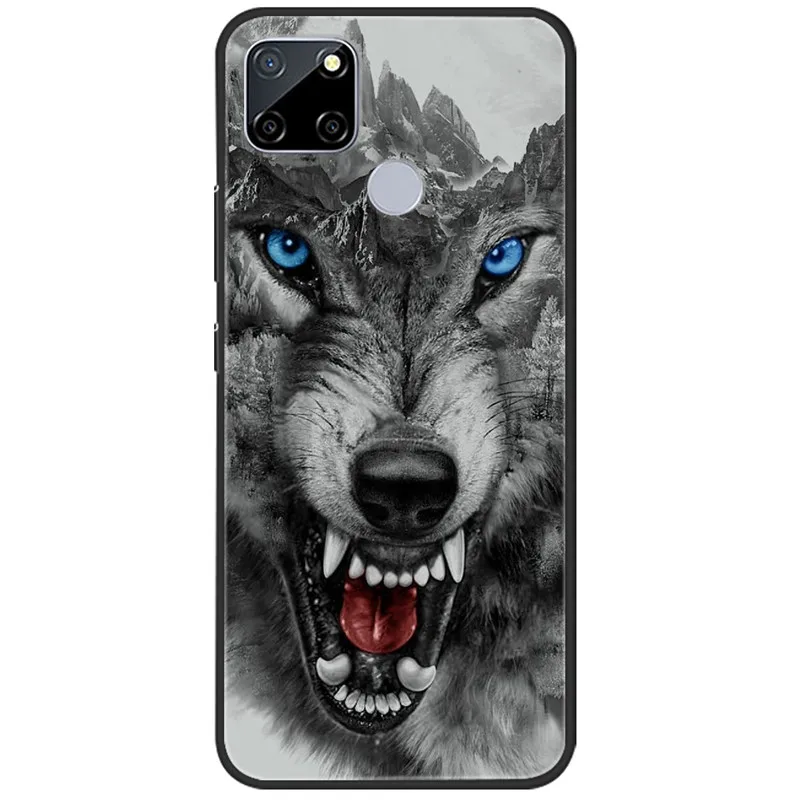 

For Realme Narzo 30A Case 6.5'' Silicone Soft TPU Back Cases for Realme Narzo 30A Cover Wolf Narzo30A Global Shockproof Coque