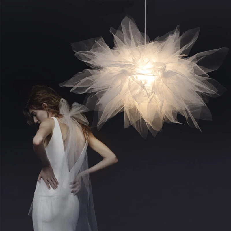 Люстра из органзы в стиле INS для спальни гостиной кабинета Скандинавская