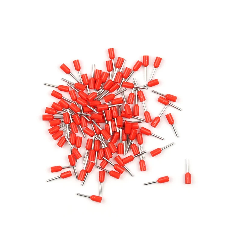 Red 100 шт. E6010 E6012 E6018 Изолированные Наконечники клеммный блок конец шнура мобильное радио VHF обжимной концевик для 6mm2, 10 AWG - Цвет: Red