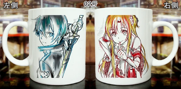 Sword Art Online SAO Kirito Yuuki Asuna Yuki кружка для косплея с высокой температурой меняющая цвет