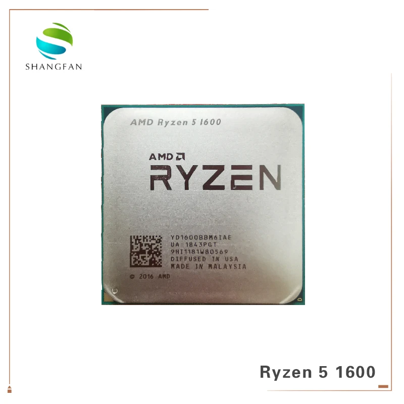 Новый процессор AMD Ryzen 5 1600 R5 3 2 ГГц шестиядерный двенадцати потоков 65 Вт YD1600BBM6IAE