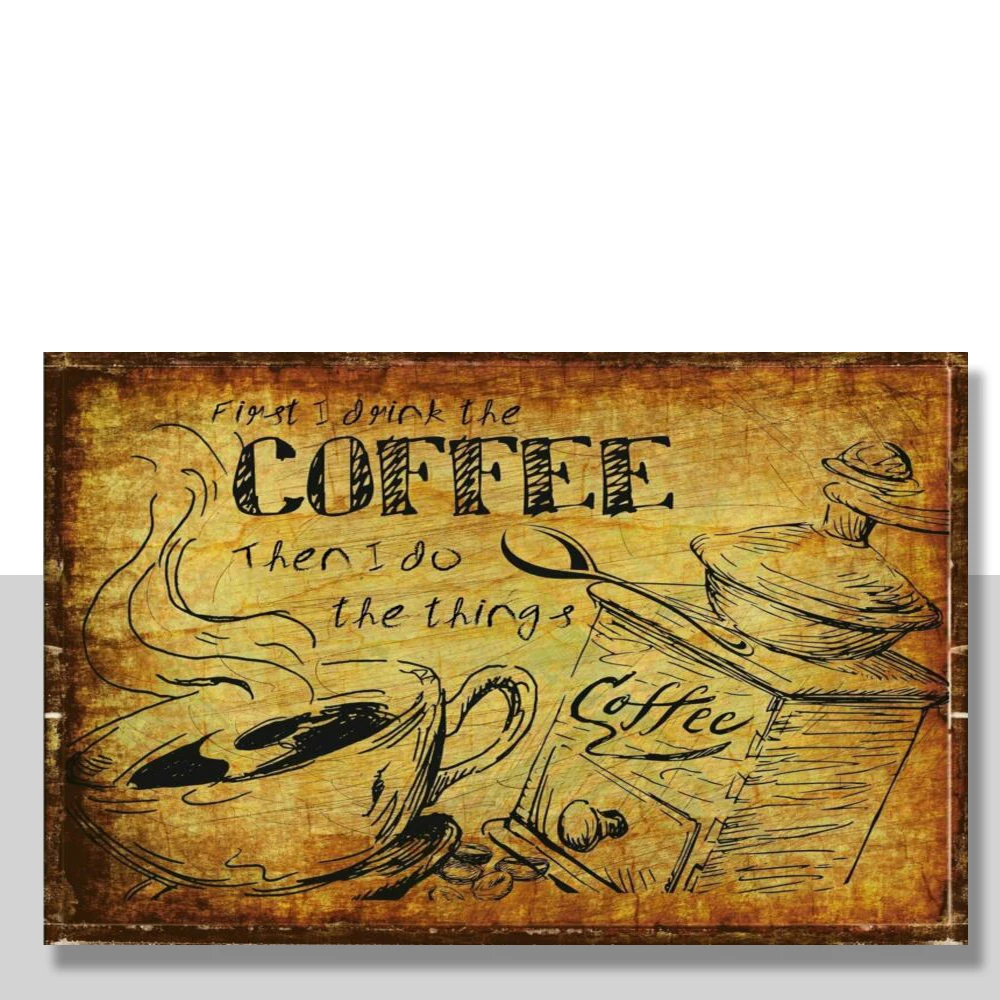 

Кофейный юмористический Ретро металлический настенный налет искусство винтажный Забавный жестяной знак