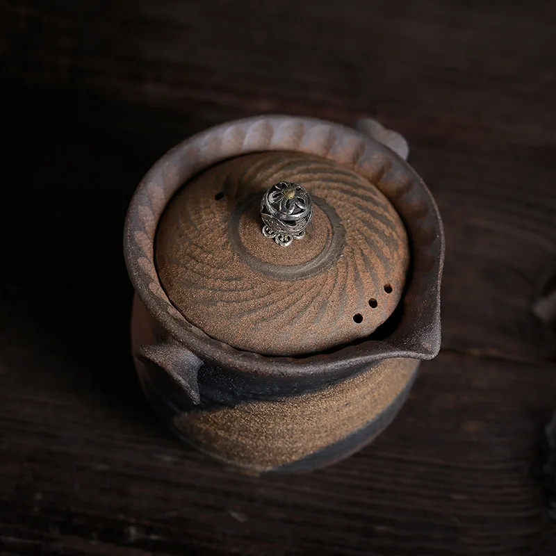 

Pot Japanese Style Handmade Vintage Tea Pot Wood Tureen Ceramic Kung Fu Pu'er Single Teapot Tea Making Device Gaiwan
